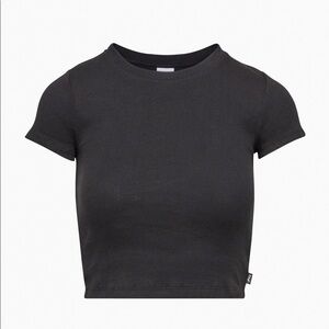 Black TNA Aritzia ribbed crop tee